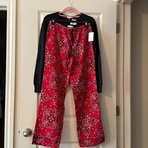 PJ Salvage Black and Red Pajama Set, size Small. NWT